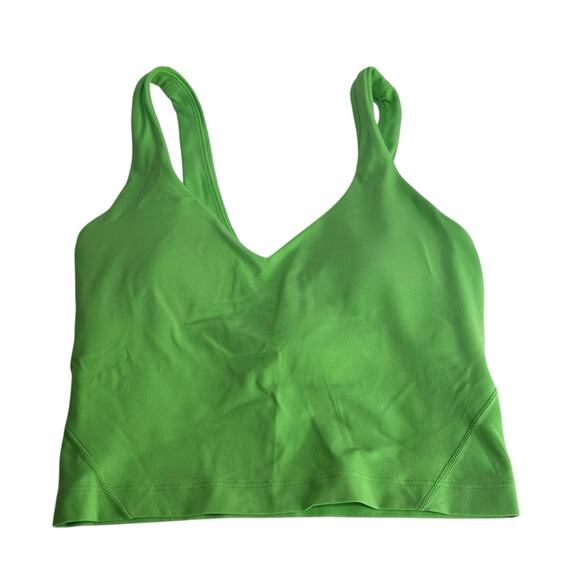 Lululemon Green Align Cropped Bra Tank Top Size 2 - Picture 1 of 3